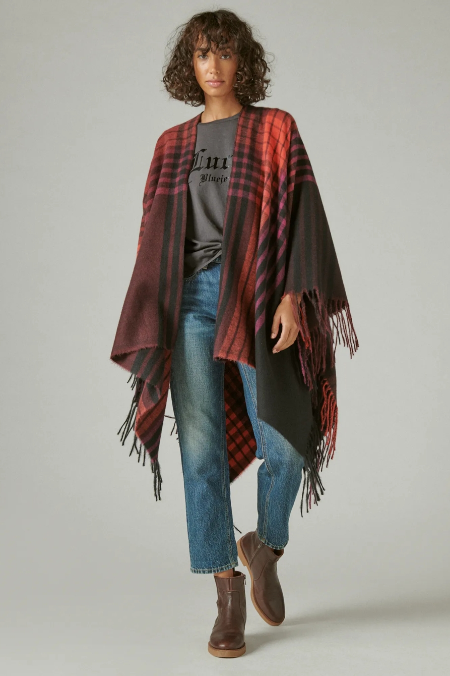 MULTI PLAID KIMONO, image 2