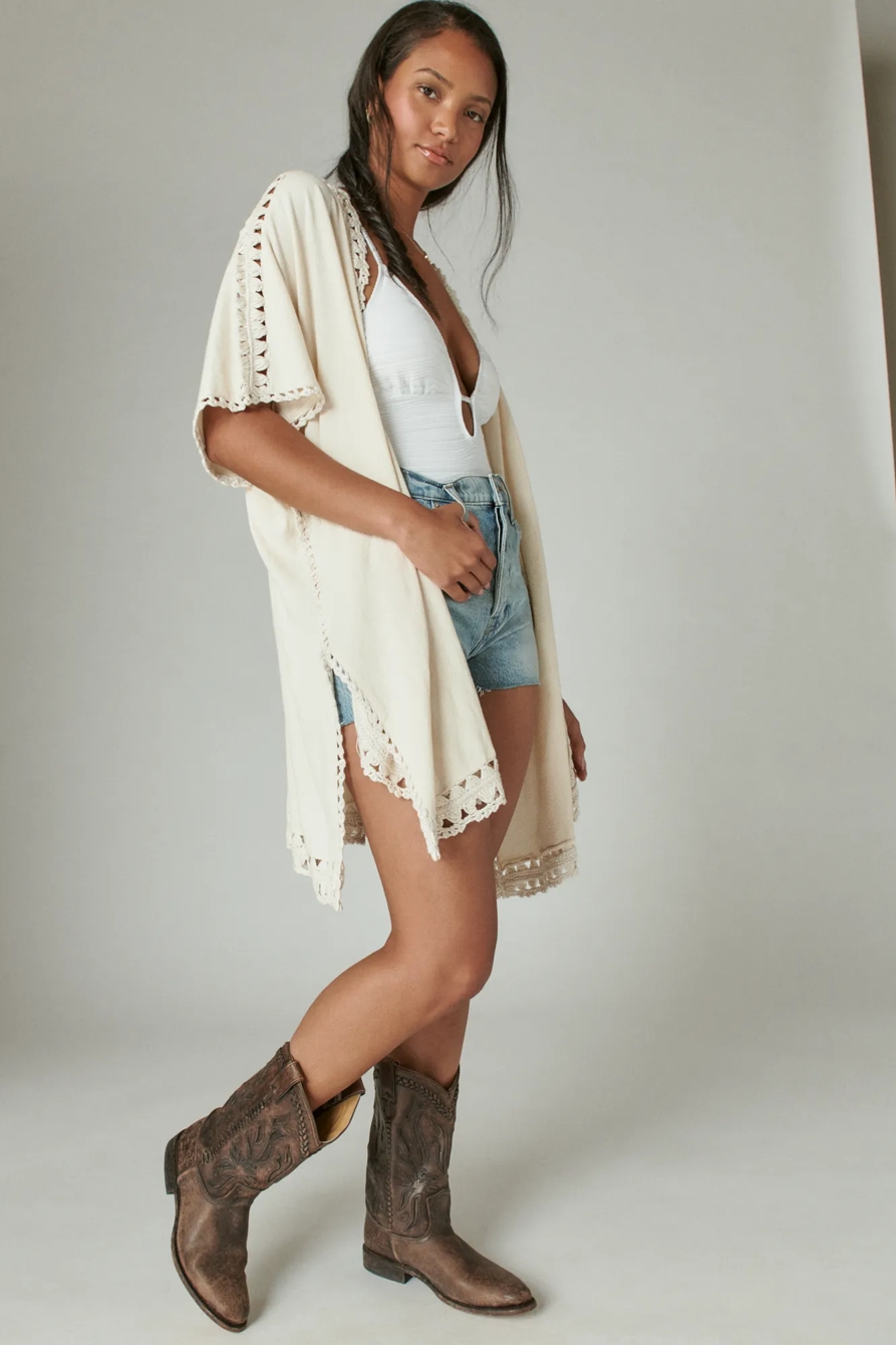 CROCHET TRIM KIMONO, image 2