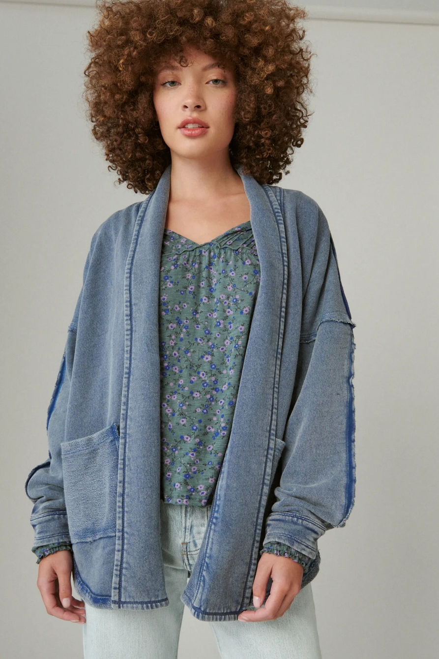 RAW EDGE KNIT KIMONO, image 1
