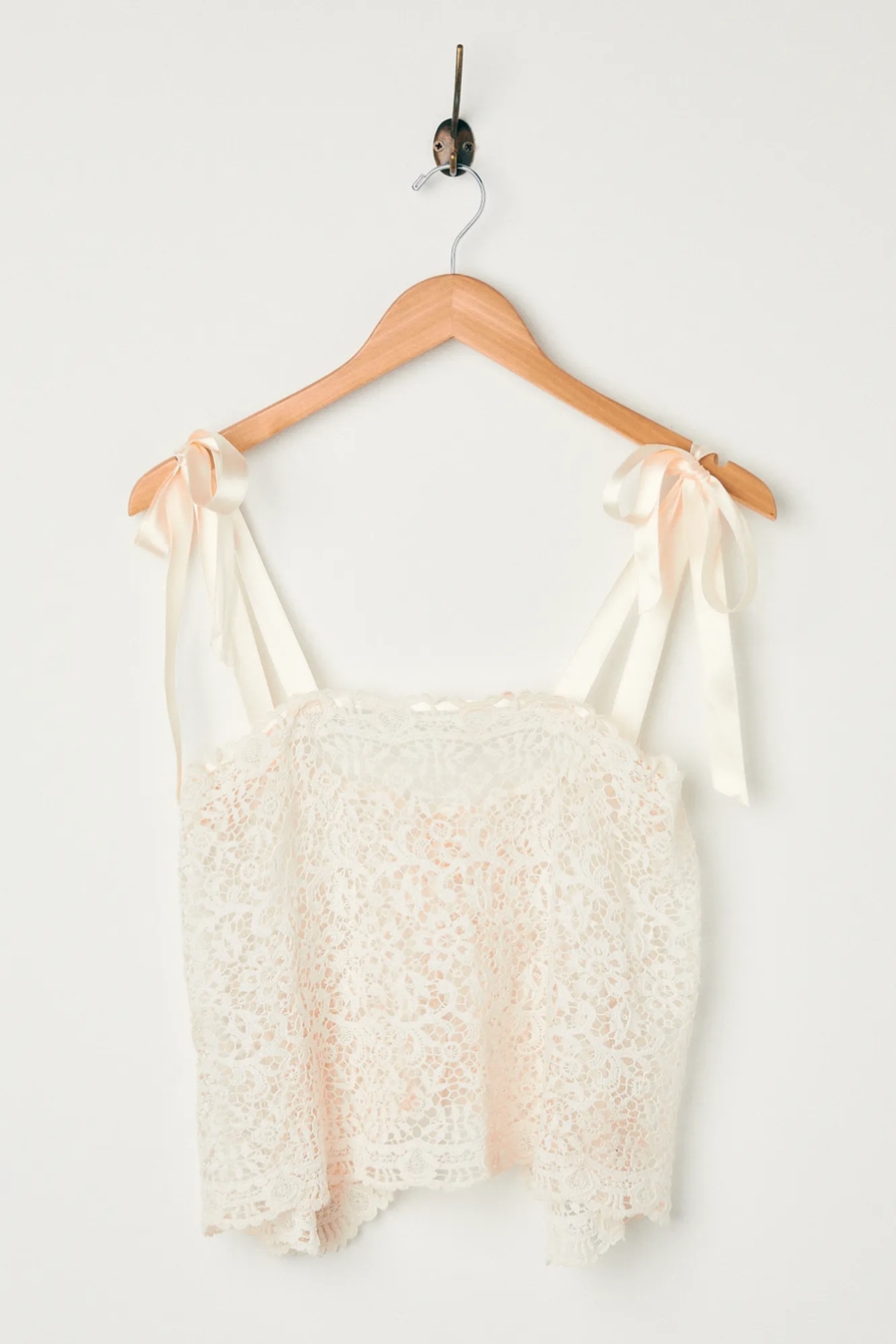 Lucky Upcycled Tie Front Cami, image 3