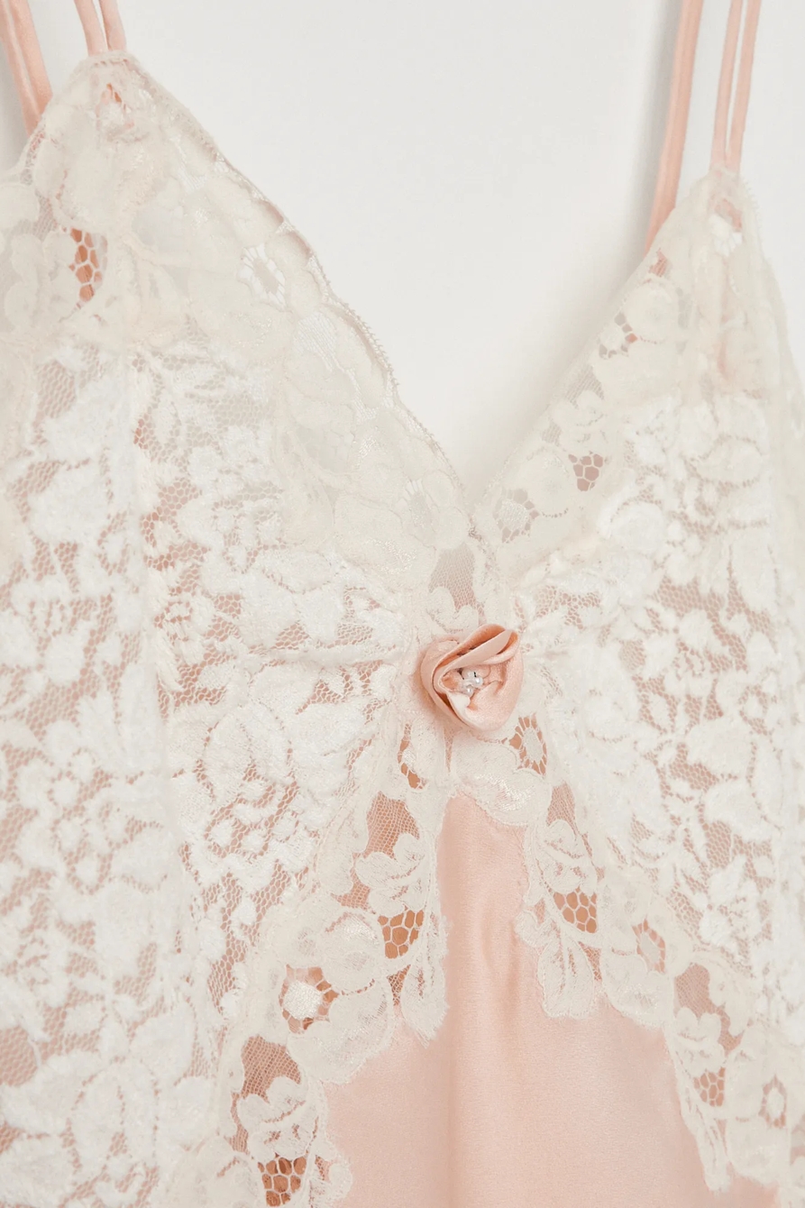 Lucky Upcycled Blush Lace Empire Cami, image 2