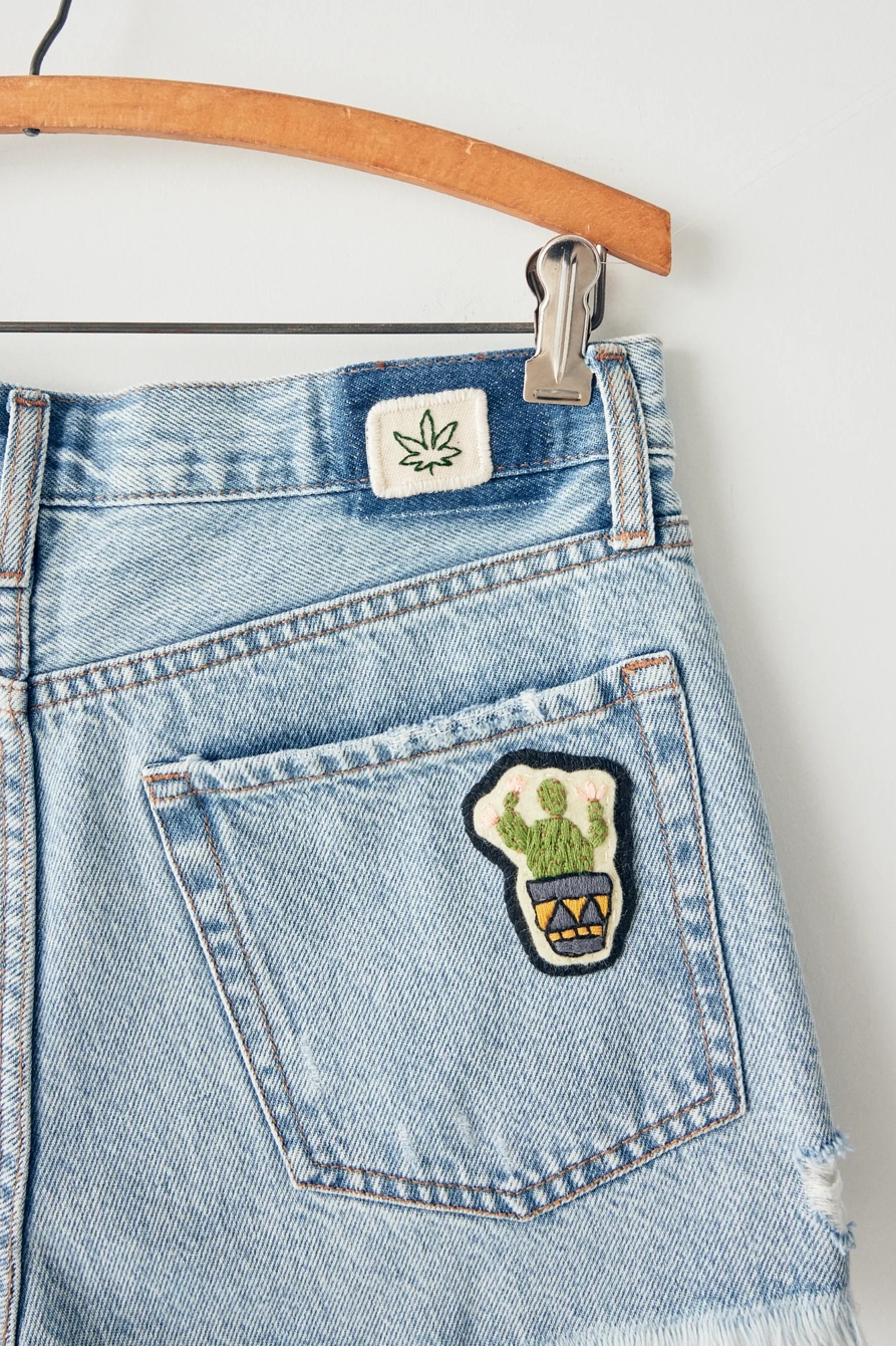 LUCKY UPCYCLED EMBROIDERY SHORT, image 3