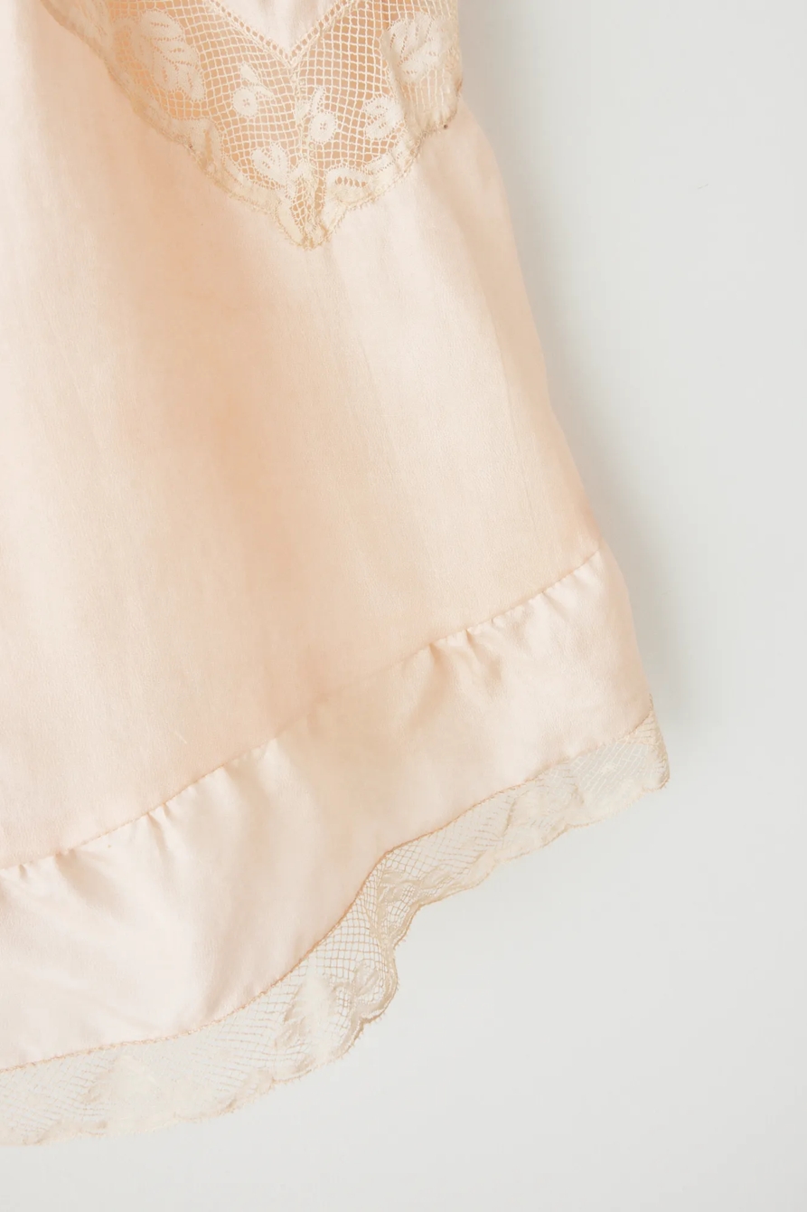 Lucky Upcycled Blush Satin Lace Trim Cami, image 3