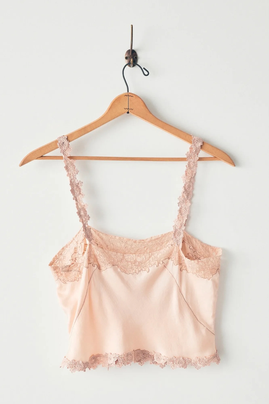 Lucky Upcycled Lace Trim Cropped Cami, image 4
