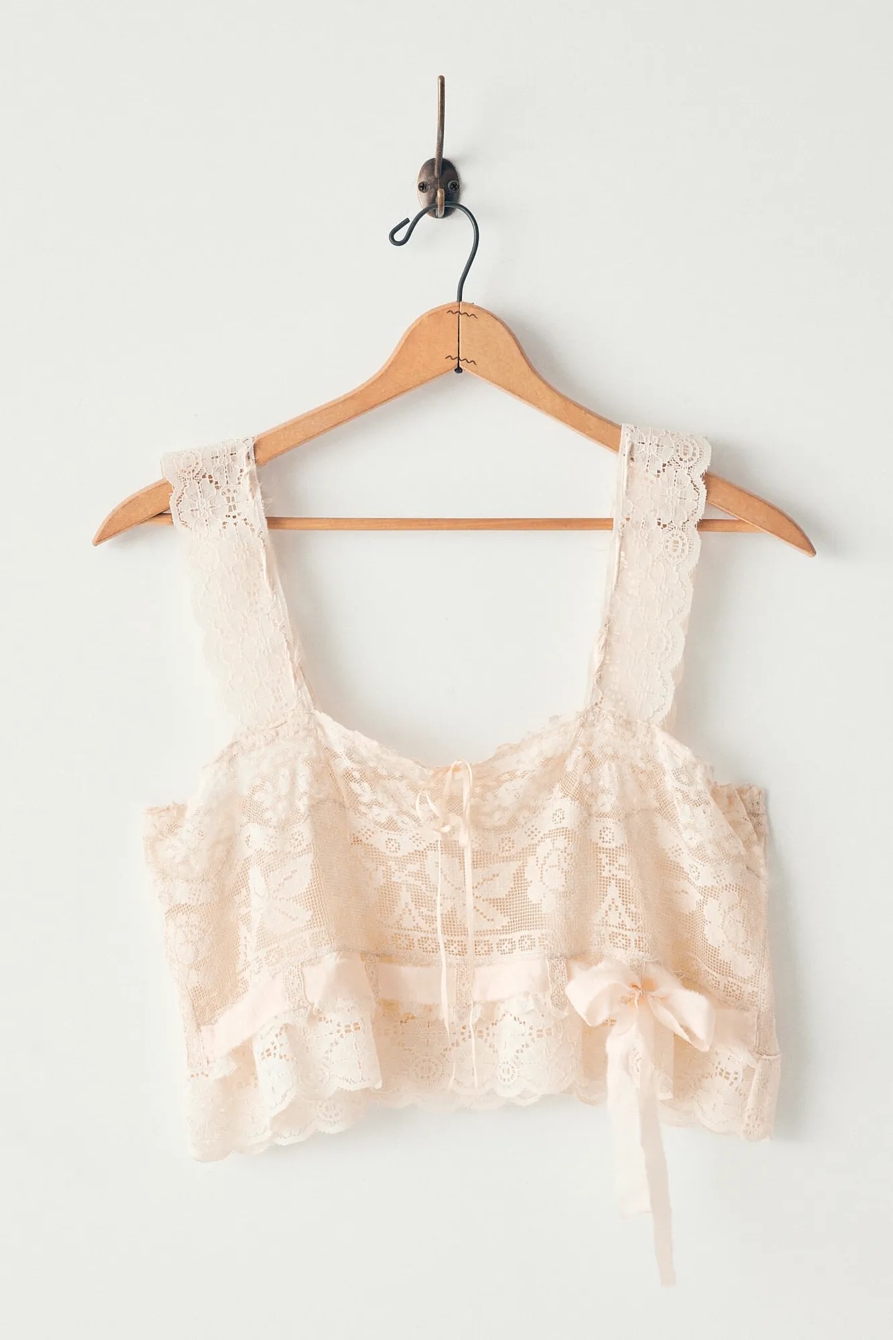 Lucky Upcycled Lace Bow Front Cami, image 3