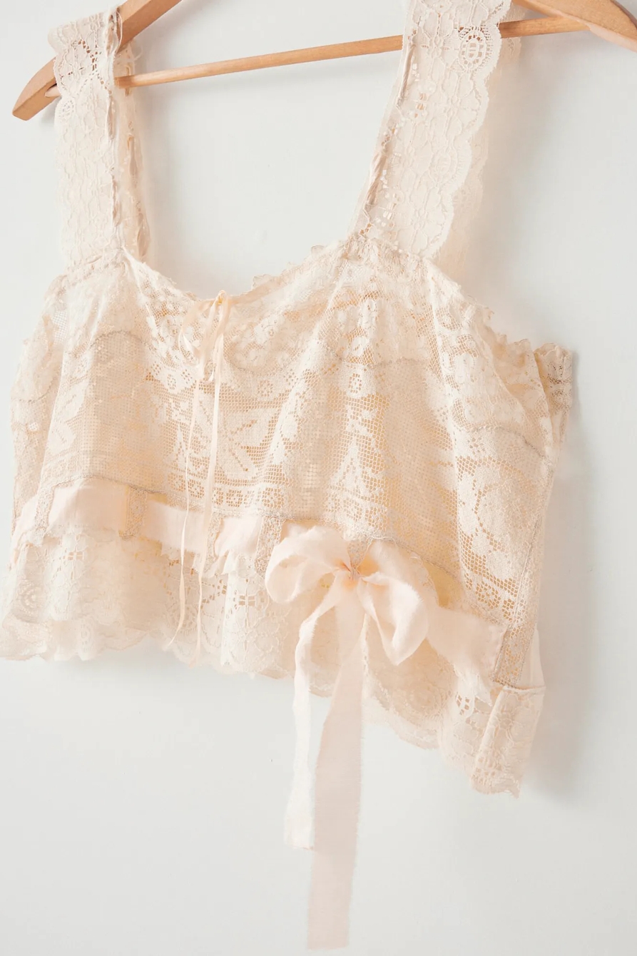 Lucky Upcycled Lace Bow Front Cami, image 4