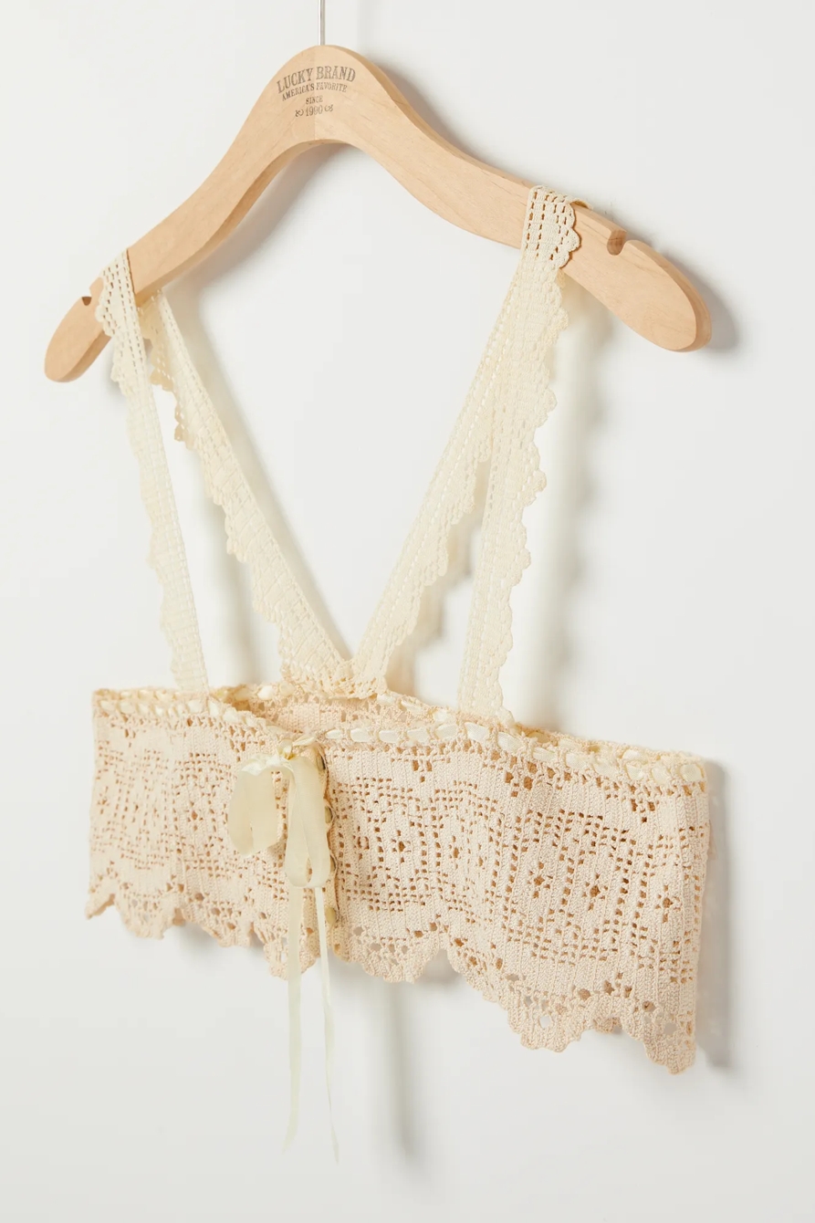 Lucky Upcycled Scallop Lace Crop Cami, image 2