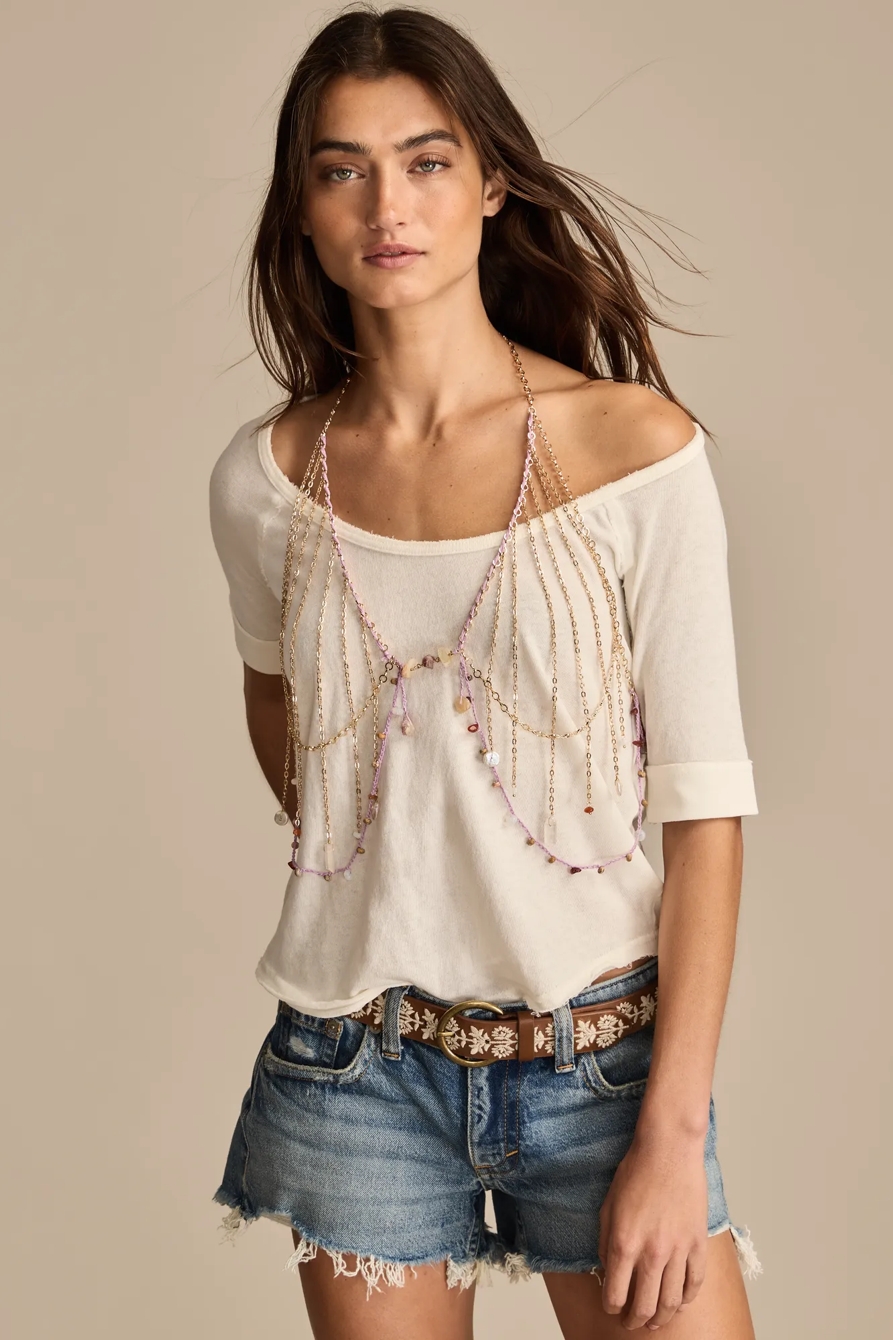 Dripping Stone Crochet and Chain Body Jewelry, image 1