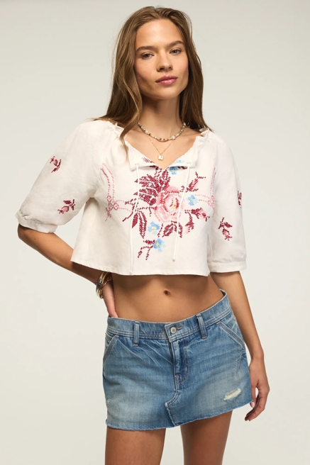 Lucky Brand Upcycled Peasant Blouse, image 1