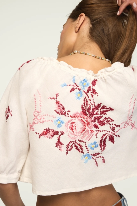 Lucky Brand Upcycled Peasant Blouse, image 4