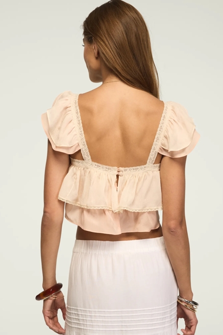 Lucky Brand Upcycled Silk Cami Top with Lace Detail, image 3