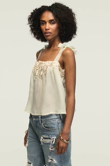 Lucky Brand Upcycled Silk Cami Top with Lace Trim, image 4