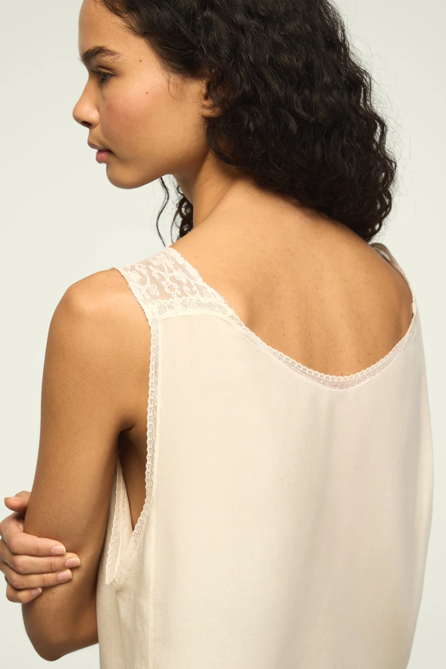 Lucky Brand Upcycled Silk Cami Top with Lace Trim, image 4
