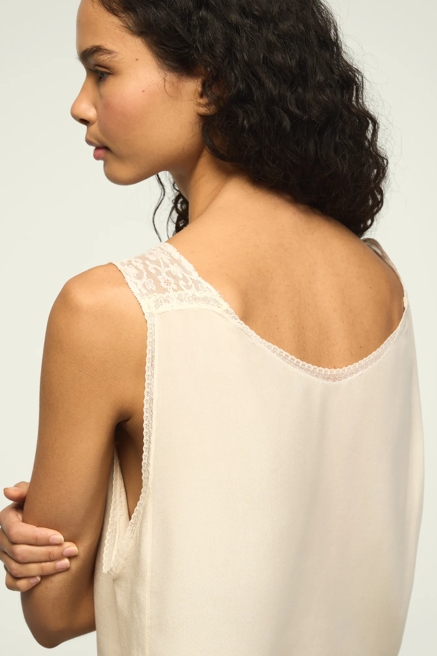 Lucky Brand Upcycled Silk Cami Top with Lace Trim, image 4