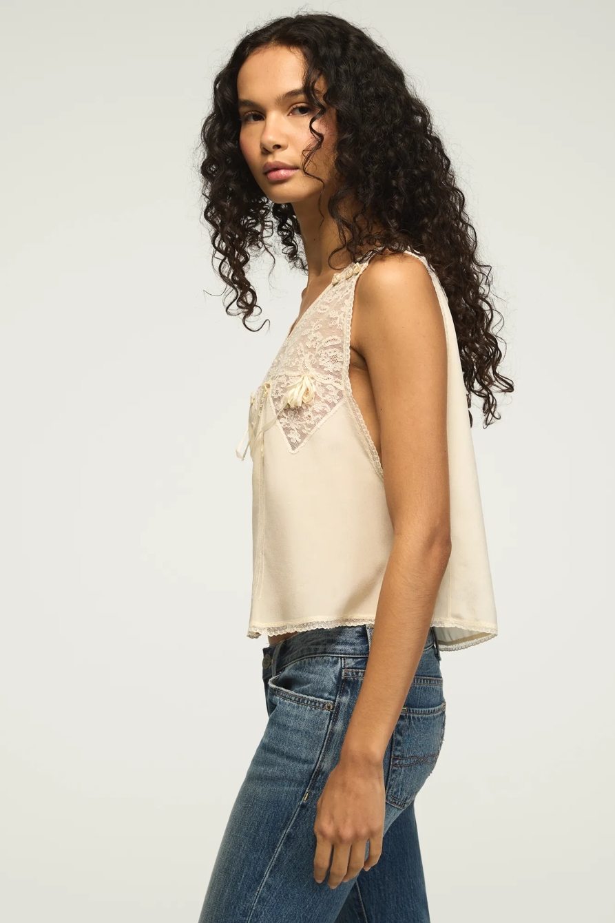 Lucky Brand Upcycled Silk Cami Top with Lace Trim, image 5