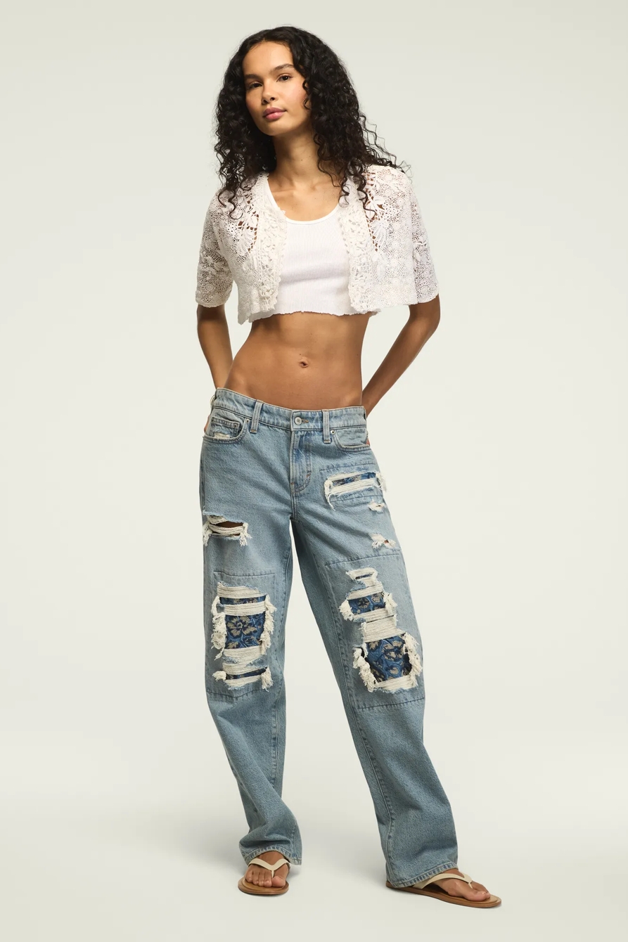 Lucky Brand Upcycled Cropped Lace Blouse, image 5