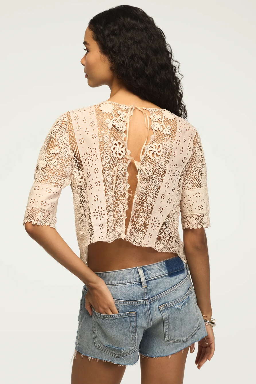 Lucky Brand Upcycled Lace Bed Jacket, image 3