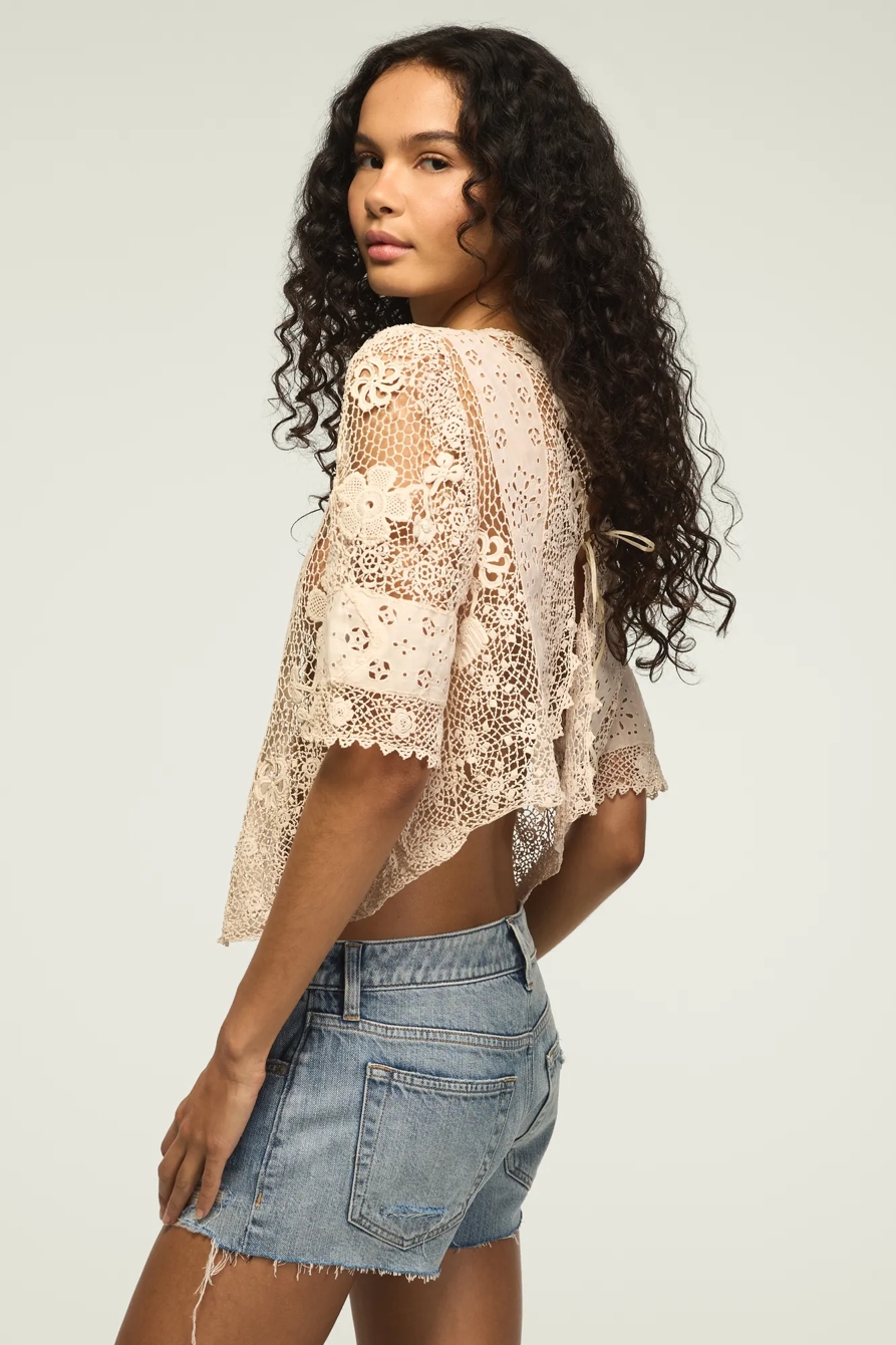 Lucky Brand Upcycled Lace Bed Jacket, image 4