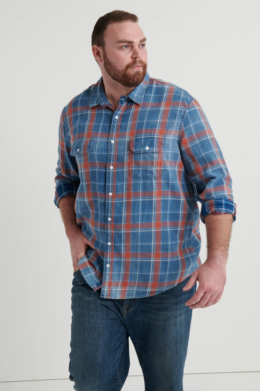 BIG AND TALL AXE INDIGO SHIRT, image 4