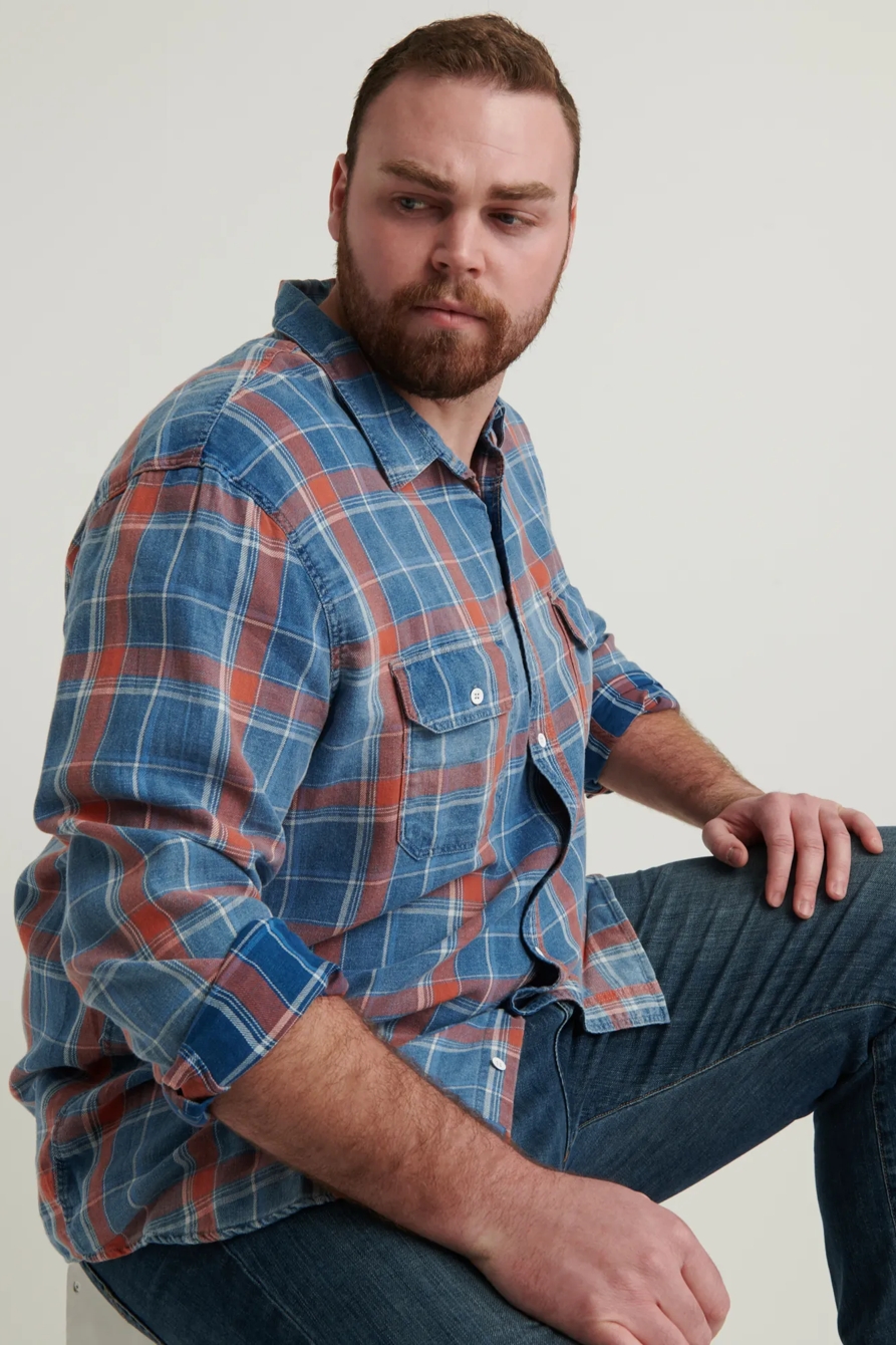 BIG AND TALL AXE INDIGO SHIRT, image 5