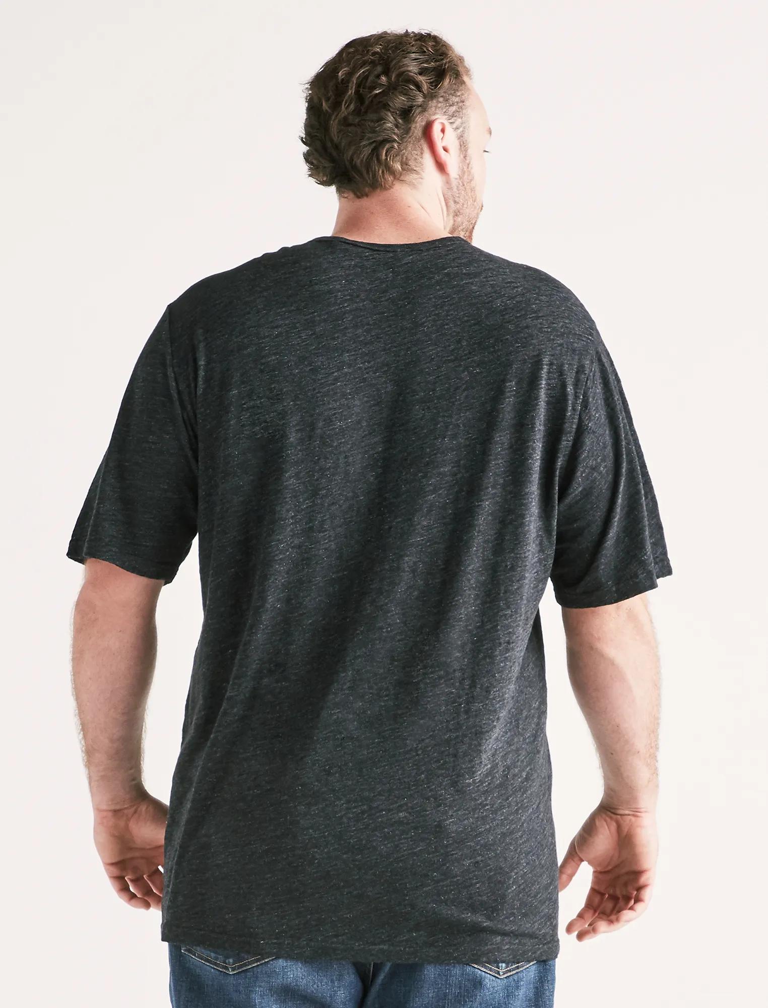 Big and Tall Linen Pocket Crew Tee, image 3