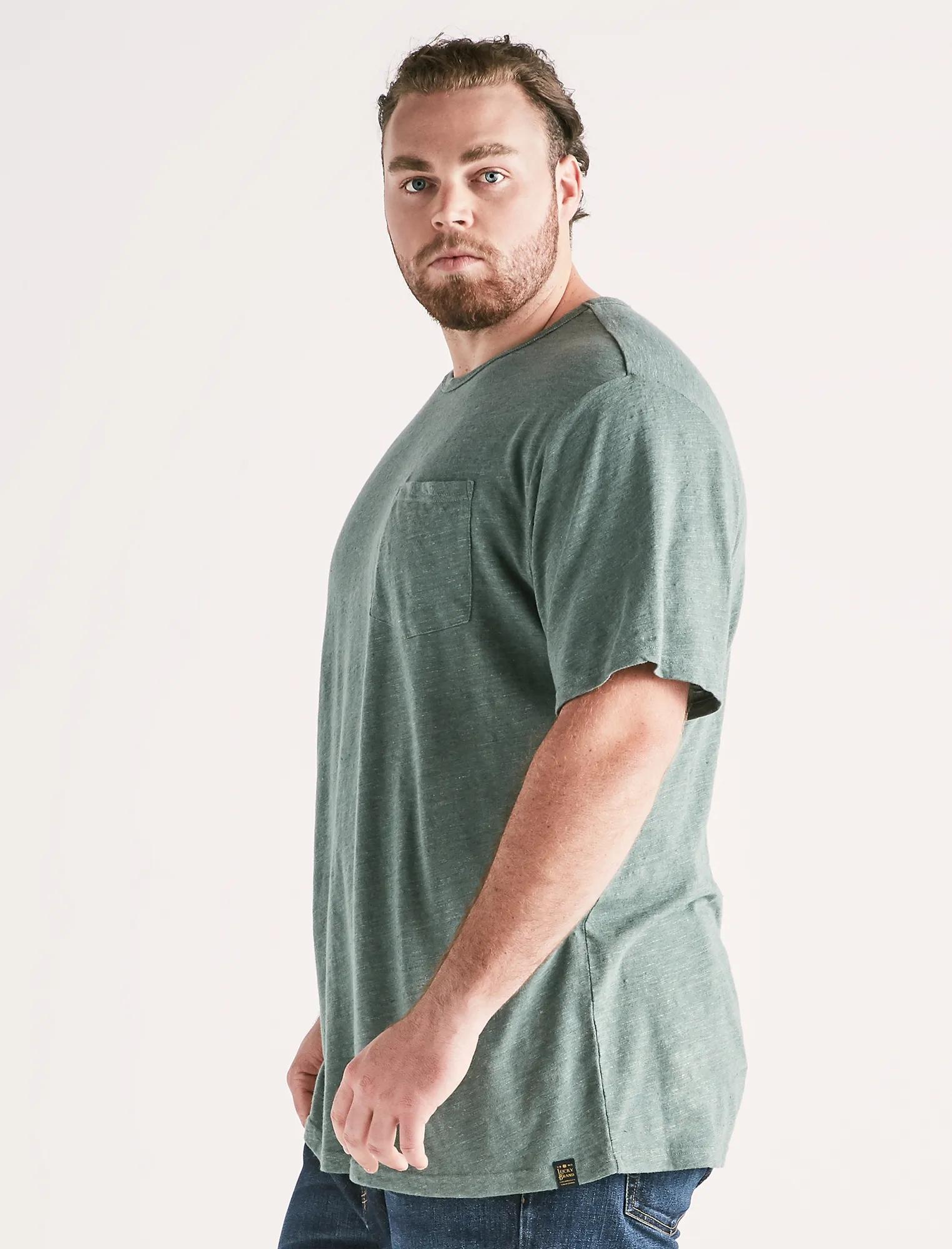 Big and Tall Linen Pocket Crew Tee, image 2