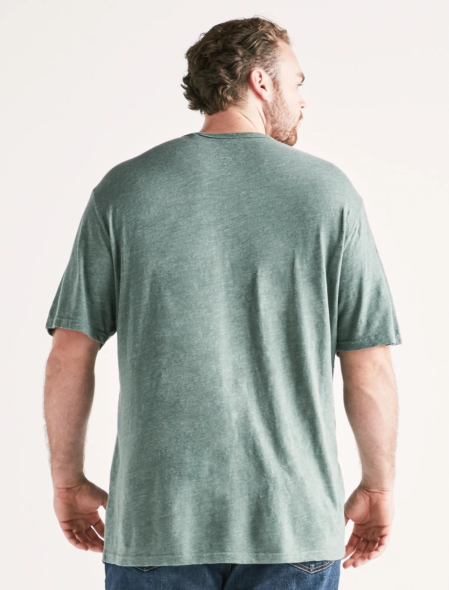Big and Tall Linen Pocket Crew Tee, image 3