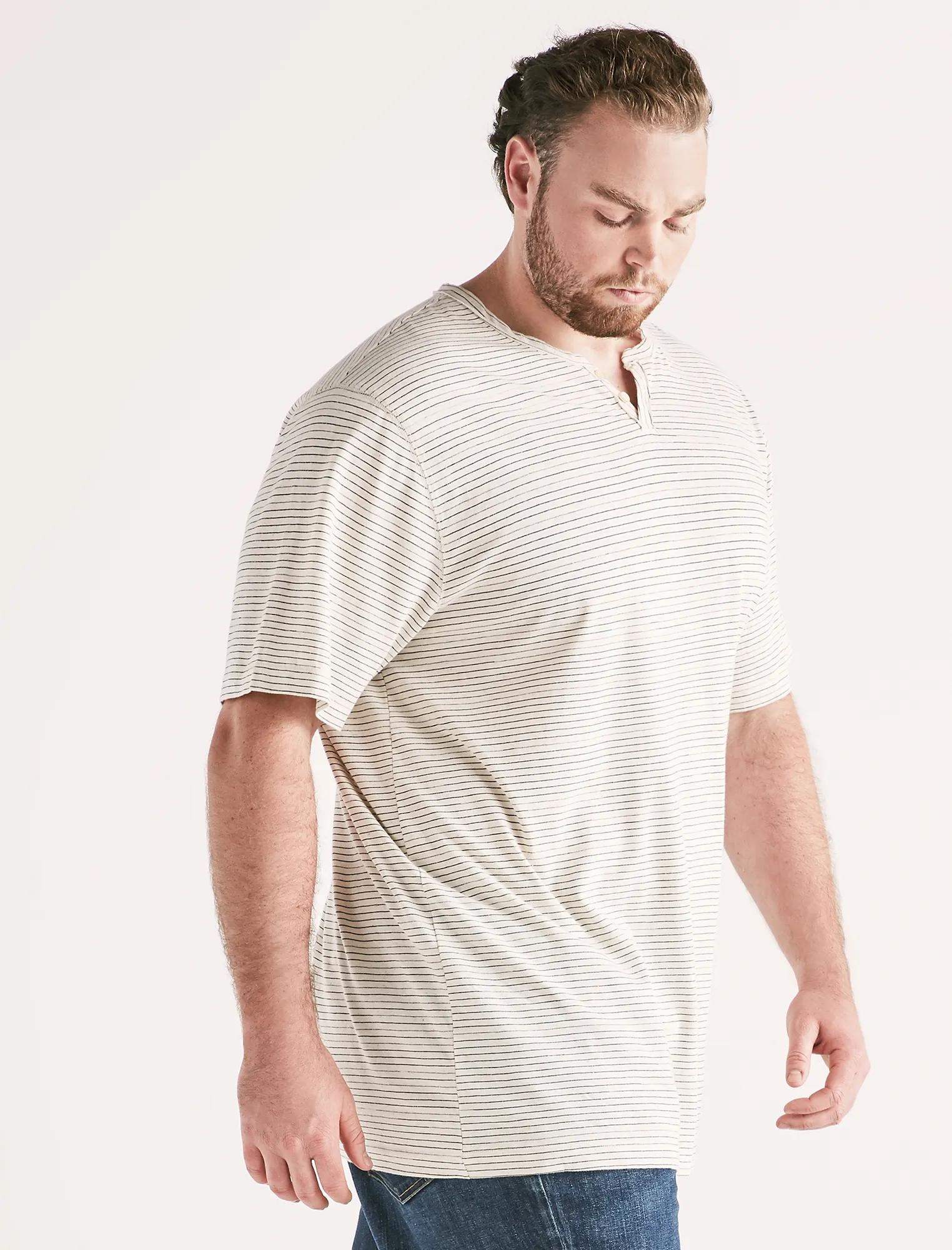Big and Tall Linen Stripe Tee, image 2