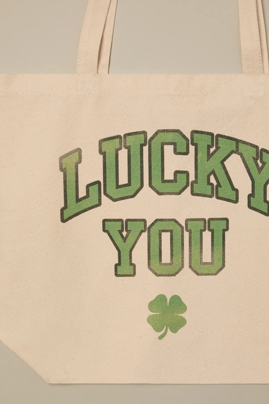 LUCKY YOU CANVAS TOTE, image 2