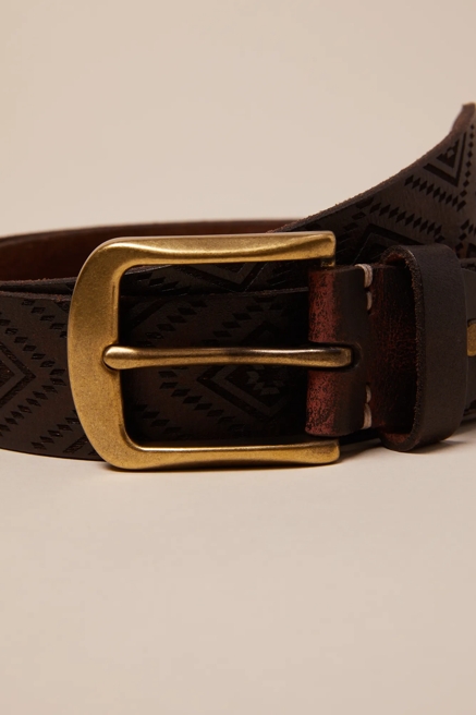 EMBOSSED LEATHER BELT, image 3