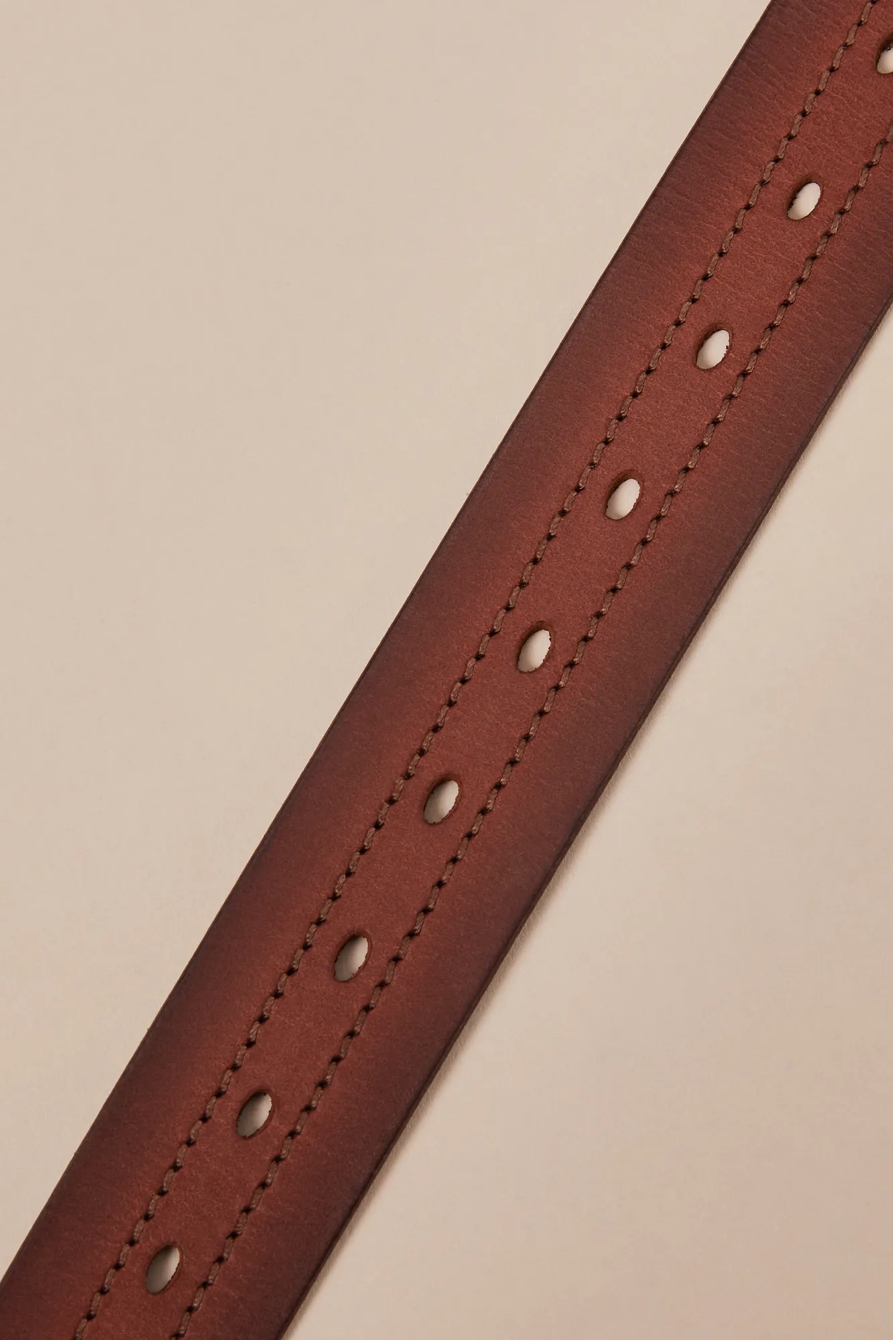 DOUBLE STITCH LEATHER BELT, image 2