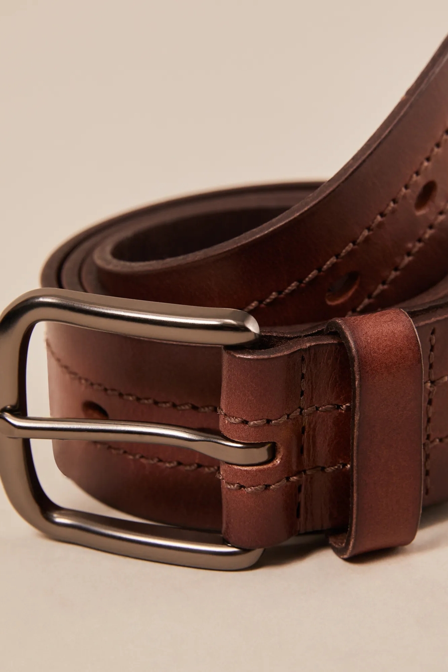 DOUBLE STITCH LEATHER BELT, image 3