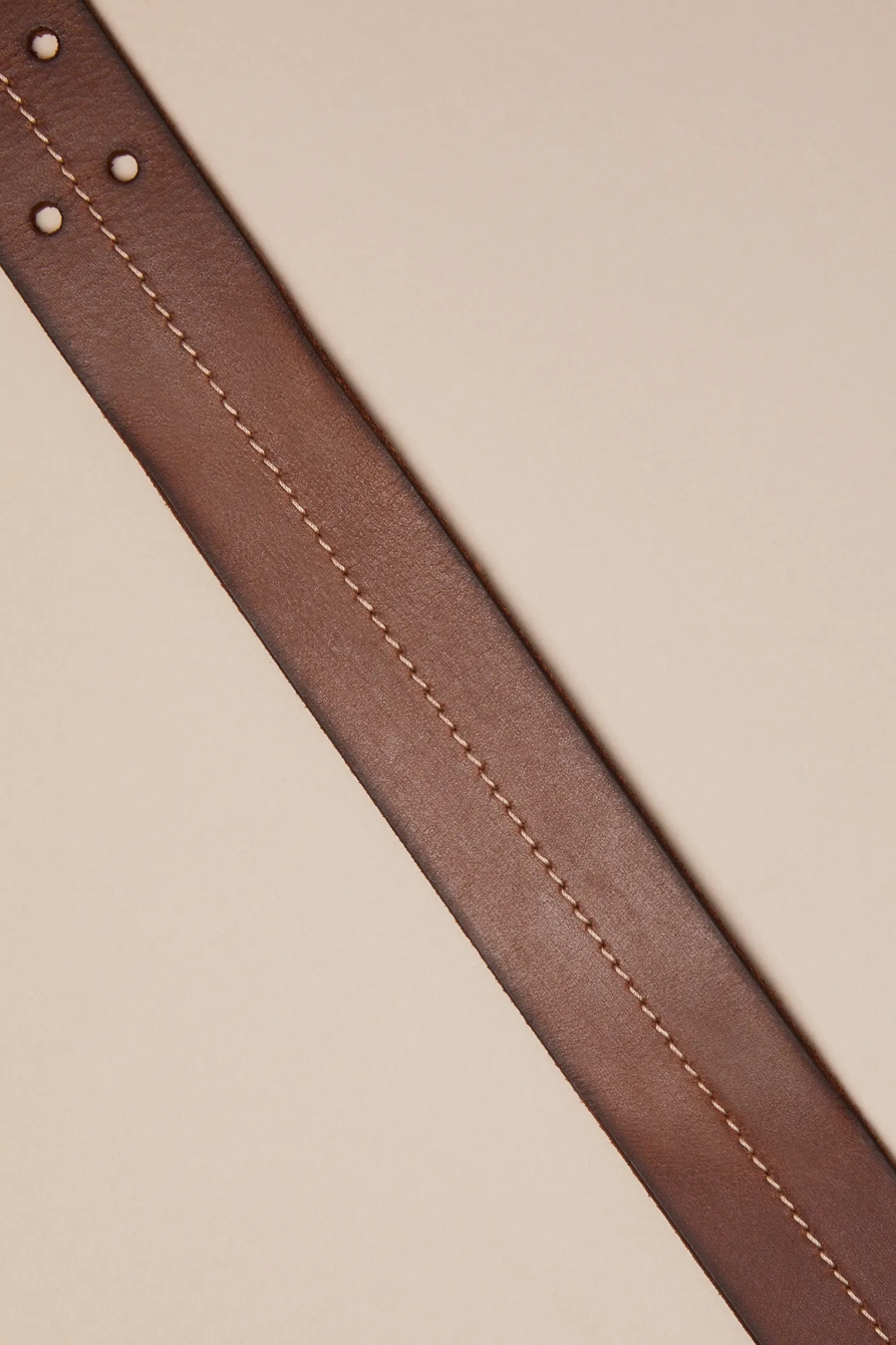 STITCHED LEATHER BELT, image 2