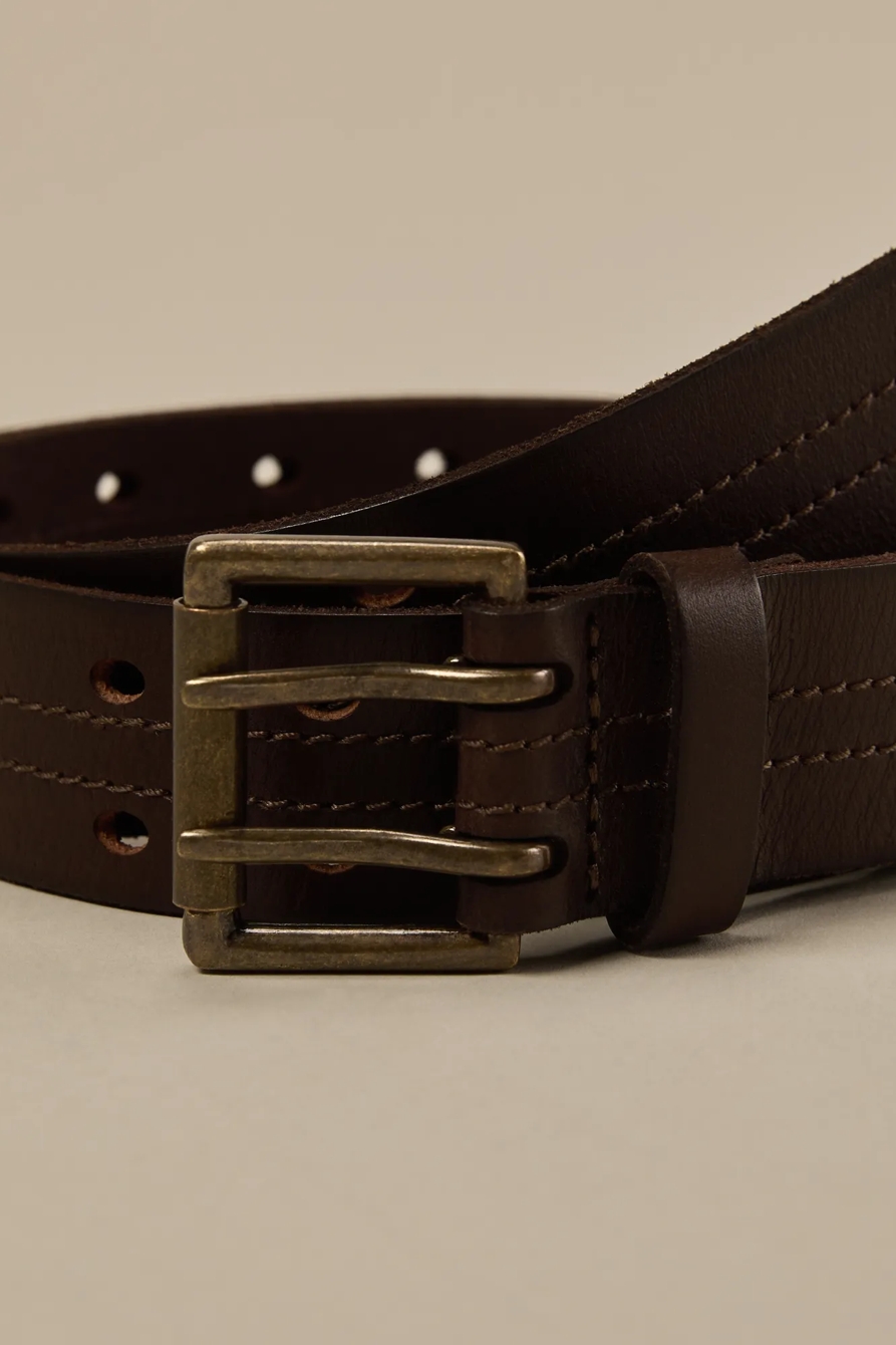 DOUBLE PREFORATED LEATHER BELT, image 3