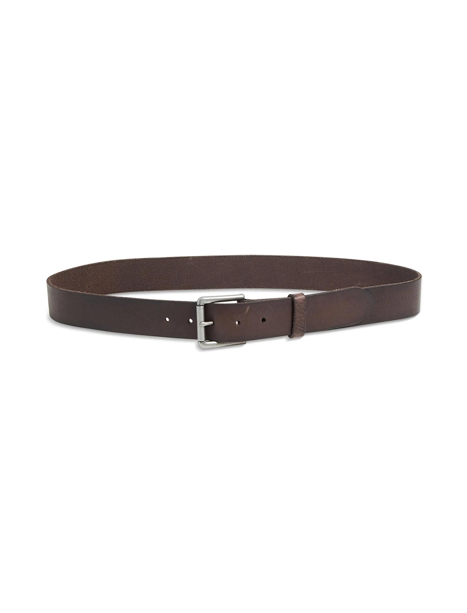 Lucky brand men’s leather woven brown belt Lucky Brand Brown Woven Leather Belt Brass Buckle Men main image 2