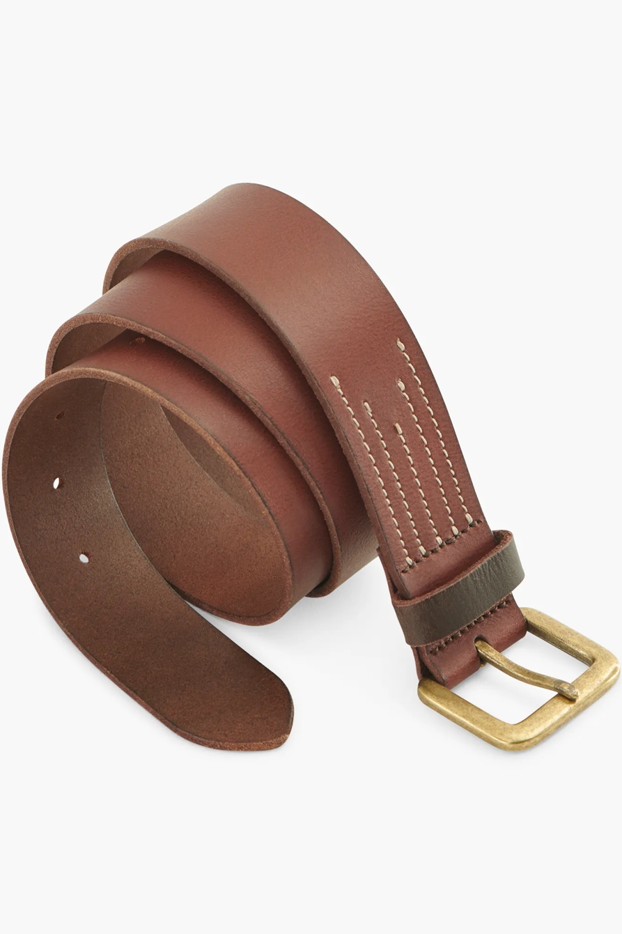 STITCH DETAIL LEATHER BELT, image 2