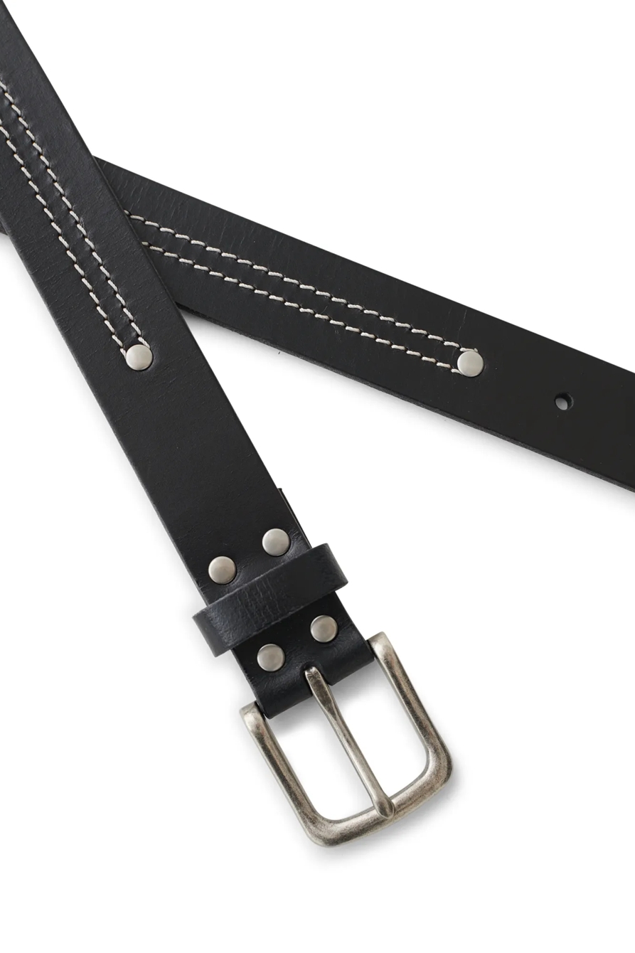 MEN'S DOUBLE STITCHED LEATHER BELT, image 2