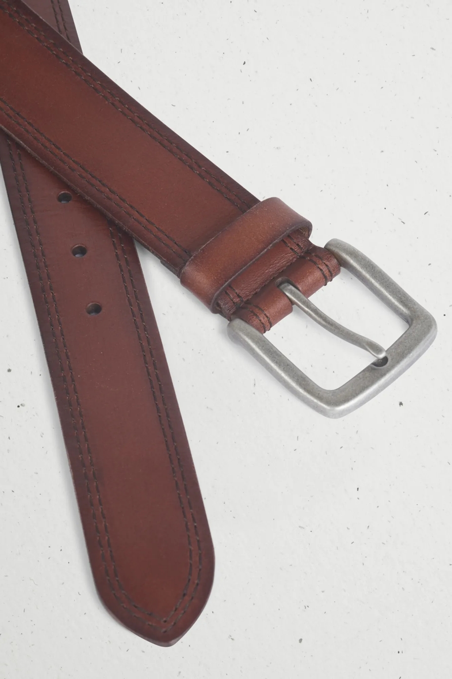 STITCHED LEATHER BELT, image 2