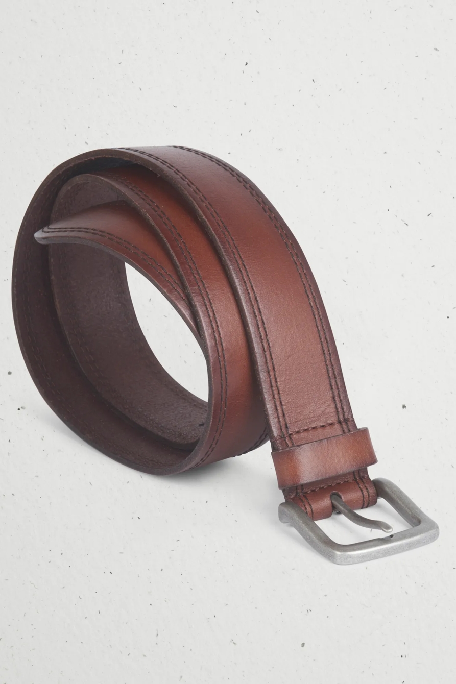 STITCHED LEATHER BELT, image 3