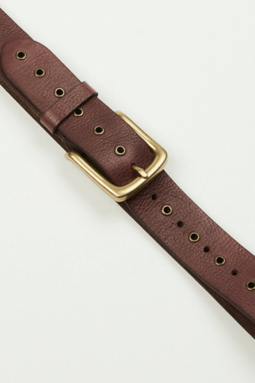 MENS LEATHER GROMMET BELT, image 2