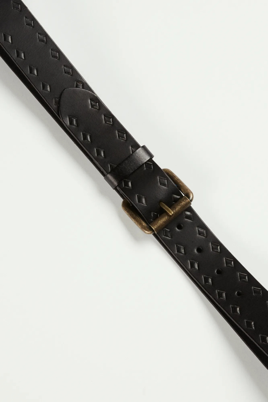MEN'S STITCH DETAIL LEATHER BELT, image 2