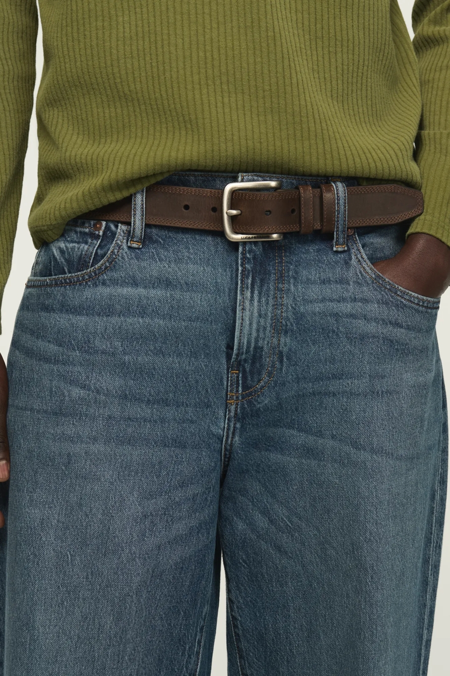 Triple Needle Stitch Leather Belt, image 4
