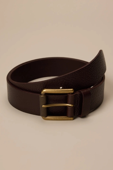 TEXTURED LEATHER BELT, image 1
