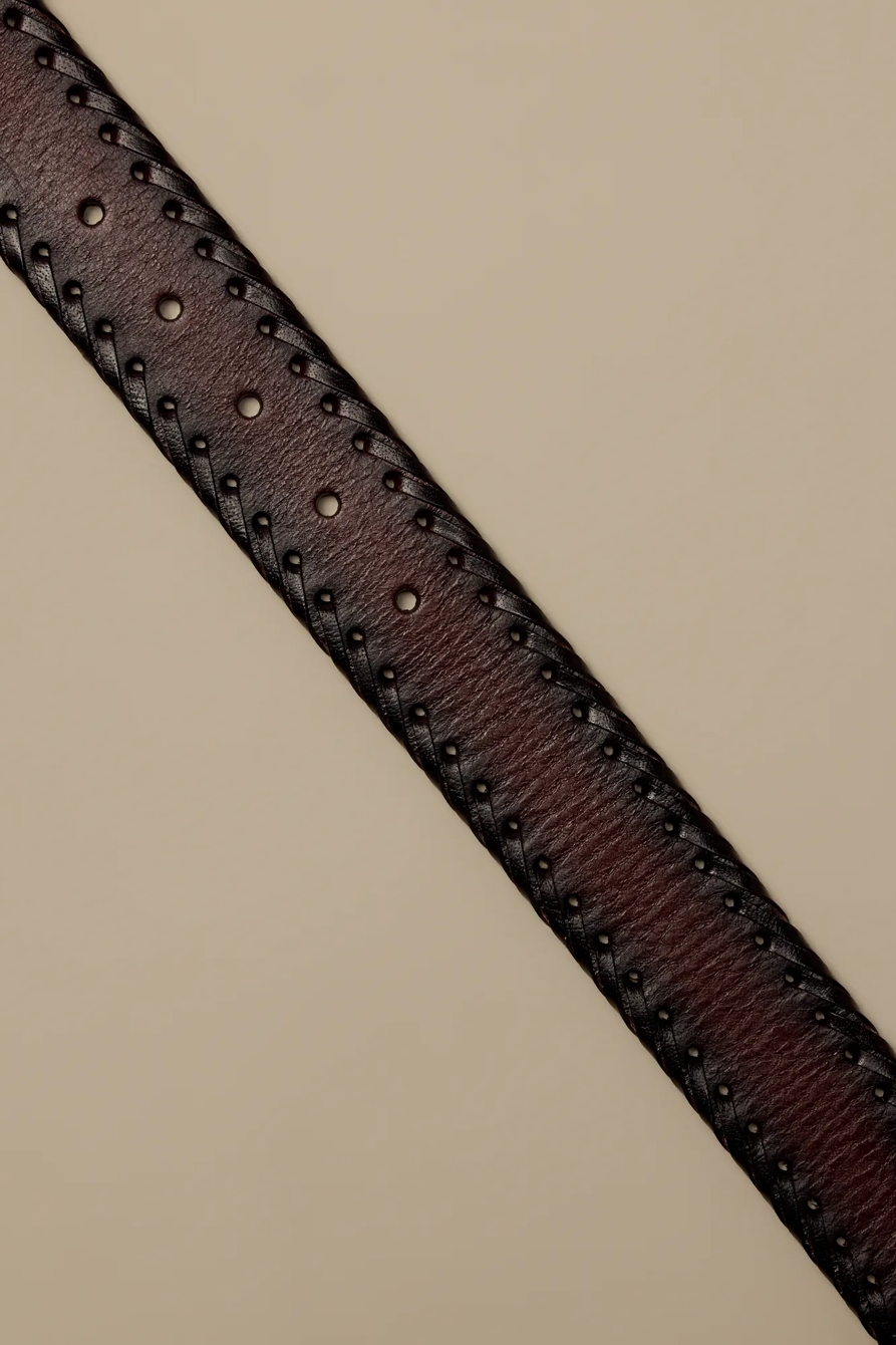 STITCHED LEATHER BELT, image 2