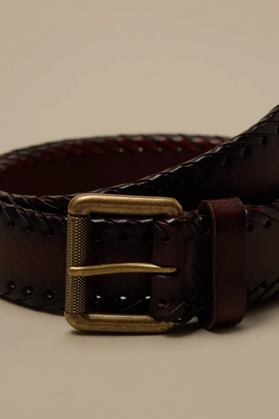 STITCHED LEATHER BELT, image 3