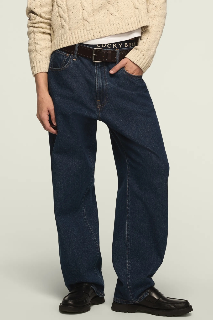 EYELET LEATHER BELT WITH ROLLER BUCKLE, image 2