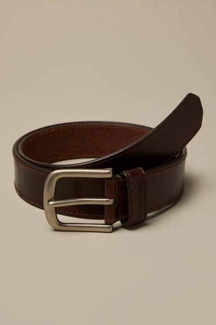 DISTRESSED LEATHER LOGO BELT, image 1