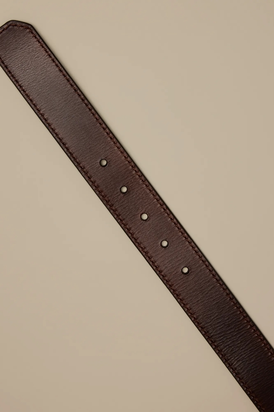 DISTRESSED LEATHER LOGO BELT, image 2