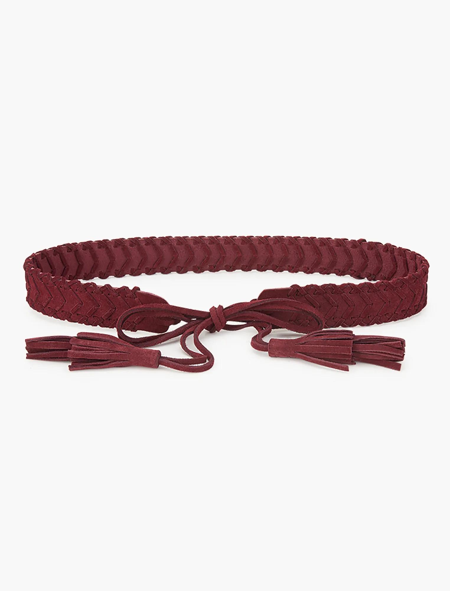 SUEDE STICHED TASSEL WAIST BELT, image 1