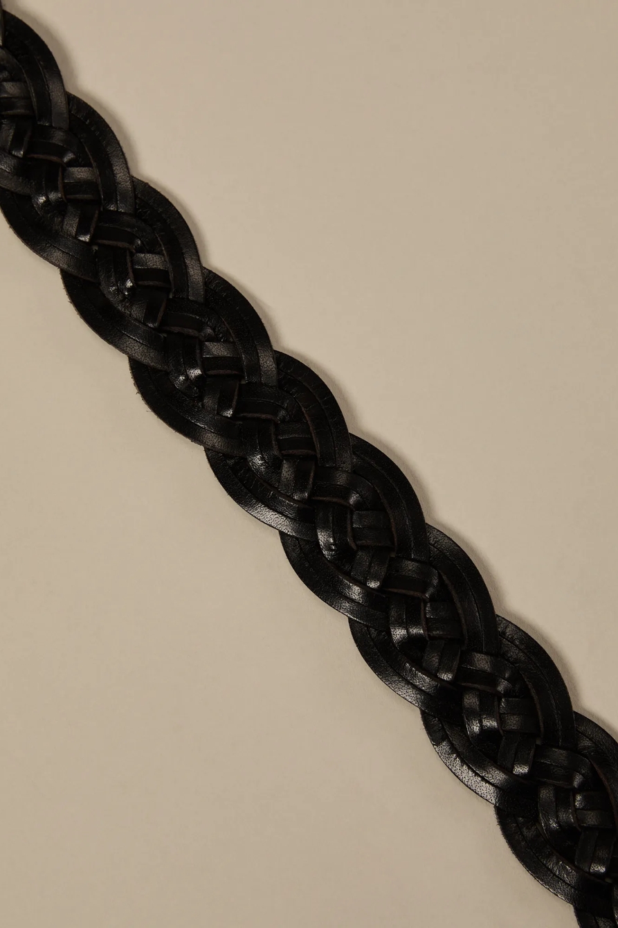 WOVEN FLORAL BUCKLE LEATHER BELT, image 2